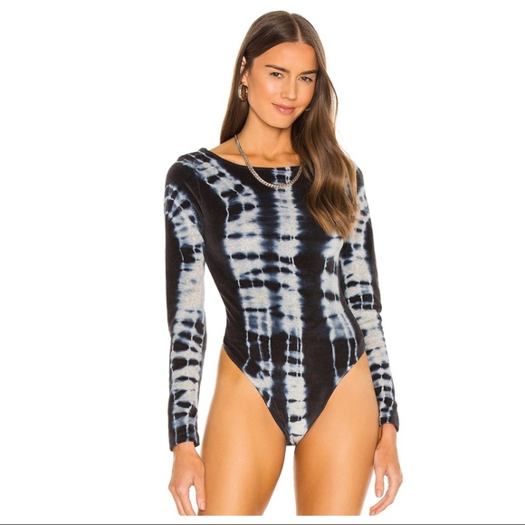 NEW ALLSAINTS VELVET TIE-DYE BODYSUIT - Picture 2 of 8